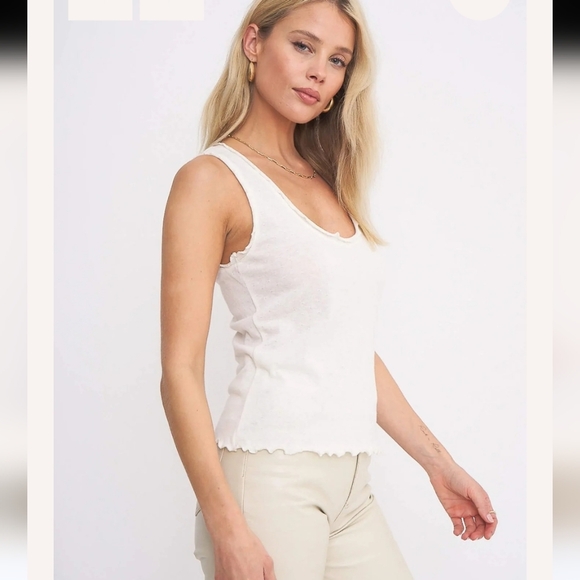 NWT $52 (Color Lilac) Project social T Winsome Lettuce Pointelle Tank Top Size L - Picture 3 of 6